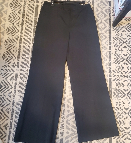 ST. JOHN CAVIAR BLACK SLACKS. WIDE LEG. SZ 10. HIGH WAIST - Picture 1 of 10